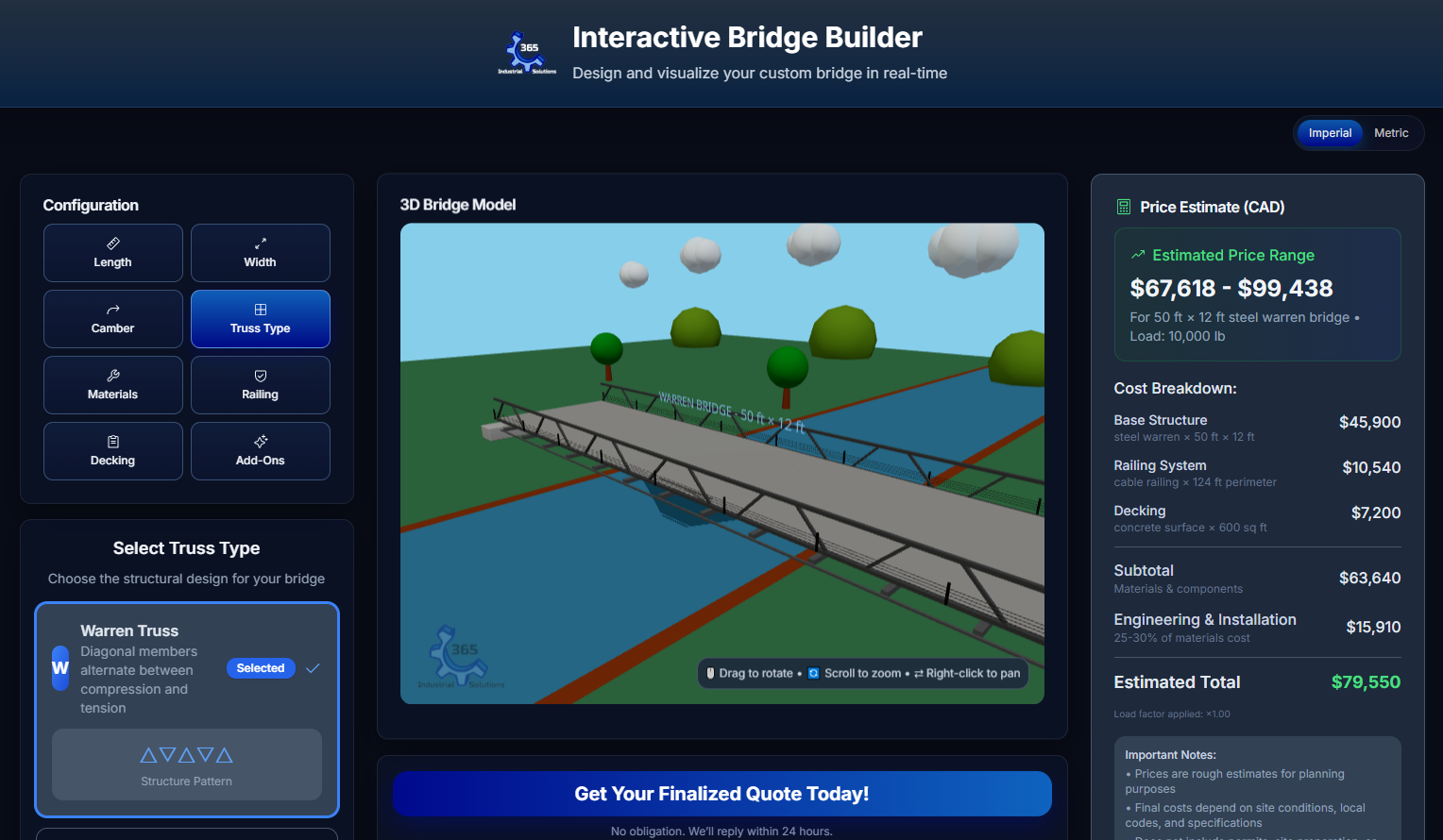 Interactive Bridge Builder preview